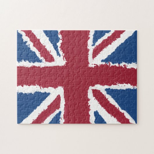 Union Jack schilderde kunstwerk van Heva Weva Legpuzzel (Horizontaal)