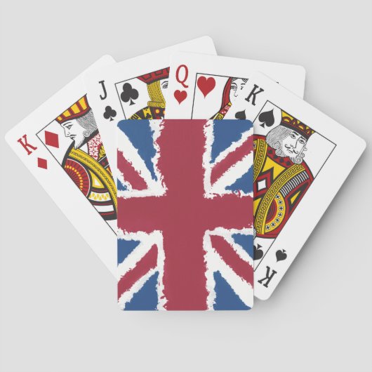 Union Jack schilderde kunstwerk van Heva Weva Pokerkaarten (Achterkant)