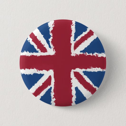 Union Jack schilderde kunstwerk van Heva Weva Ronde Button 5,7 Cm (Voorkant)