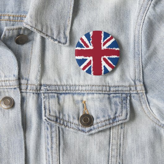 Union Jack schilderde kunstwerk van Heva Weva Ronde Button 5,7 Cm (In situ)