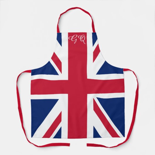 Union Jack Schort - Retro Britse Vlag met Monogram (Voorkant)