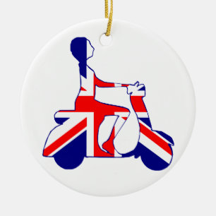 Union Jack scooter-meisje Keramisch Ornament