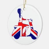 Union Jack scooter-meisje Keramisch Ornament (Links)
