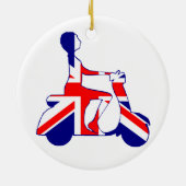 Union Jack scooter-meisje Keramisch Ornament (Achterkant)