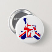 Union Jack scooter-meisje Ronde Button 5,7 Cm (Voorkant /achterkant)