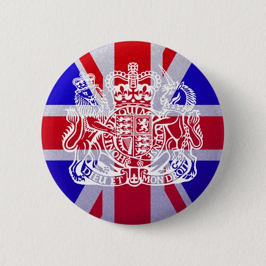 Union Jack & Seal Ronde Button 5,7 Cm (Voorkant)