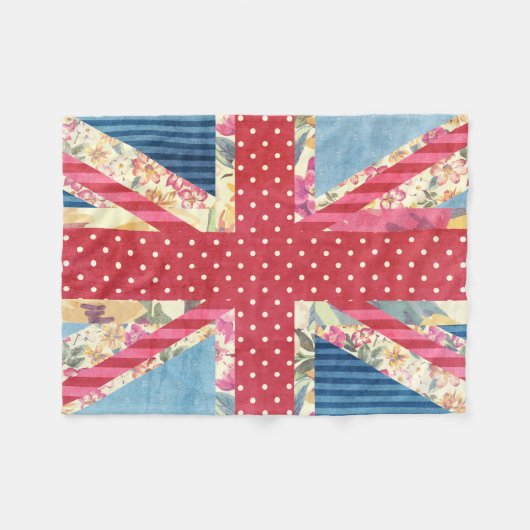 Union Jack | Shabby Chic Fleece Deken (Voorkant (Horizontaal))