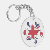 Union Jack splatter Sleutelhanger (Voorkant Links)