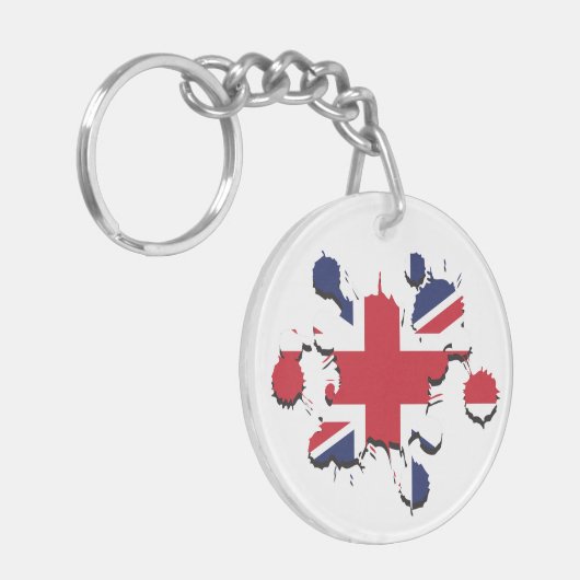Union Jack splatter Sleutelhanger (Voorkant Links)