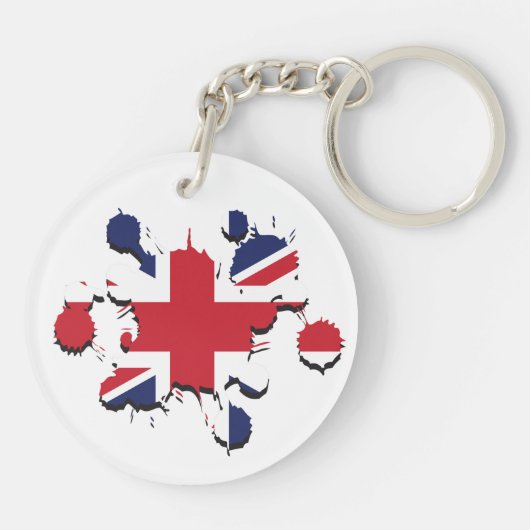 Union Jack splatter Sleutelhanger (Achterkant)