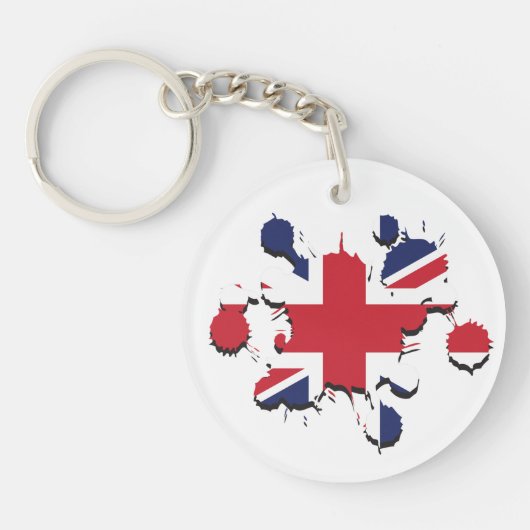 Union Jack splatter Sleutelhanger (Voorkant)