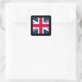 Union Jack Sticker Square met zwarte grens (Tas)