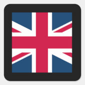 Union Jack Sticker Square met zwarte grens (Voorkant)