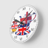 Union Jack Tea-time wandklok (Hoek)
