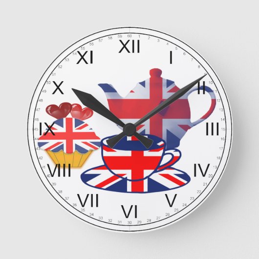 Union Jack Tea-time wandklok (Voorkant)