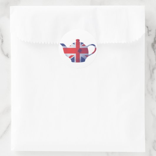 Union Jack Teapot Ronde Sticker (Tas)