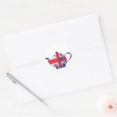 Union Jack Teapot Ronde Sticker (Envelop)