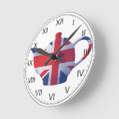 Union Jack Teapot Wall klok (Hoek)