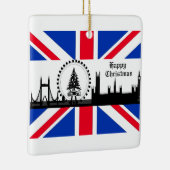 Union Jack Theme London met kerstversiering Keramisch Ornament (Rechts)