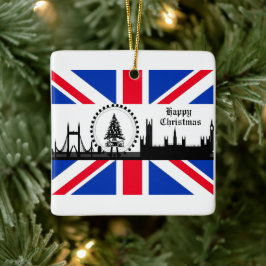 Union Jack Theme London met kerstversiering Keramisch Ornament