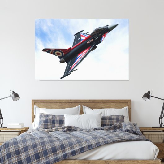 Union Jack Typhoon Canvas Afdruk (Insitu (Slaapkamer))