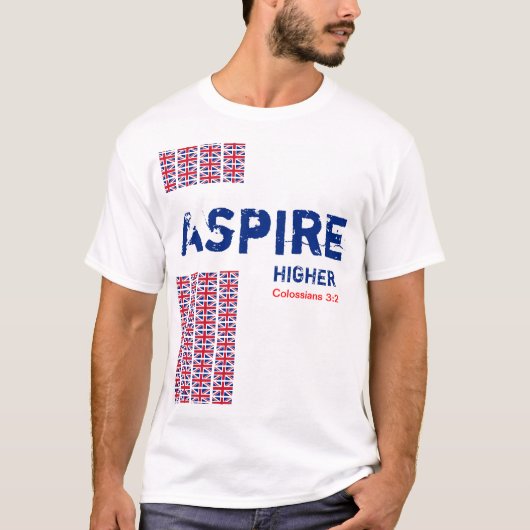Union Jack UK ASPIRE HOGERE Christelijke Geschrift T-shirt (Voorkant)