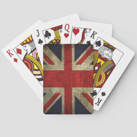 Union Jack UK Britse vlag Antiek Pokerkaarten (Achterkant)