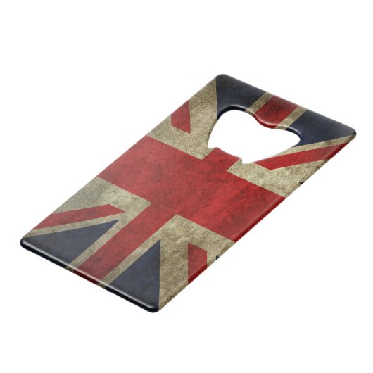 Union Jack UK Britse vlag van Engeland Creditkaart Flessenopener (Voorkant Gekanteld)