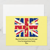 Union Jack UK Christelijk HAPPY NEW YEAR Feestdagenkaart (Voorkant / Achterkant)