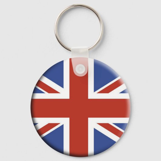 Union Jack UK Flag Circle Design. Sleutelhanger (Voorkant)
