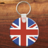 Union Jack UK Flag Circle Design. Sleutelhanger (Voorkant)