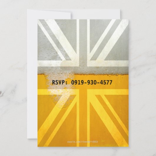 Union Jack UK Flag Cold Fresh Beer Birthday Party Kaart (Achterkant)