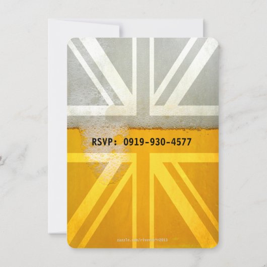 Union Jack UK Flag Cold Fresh Beer Verjaardagsfees Kaart (Achterkant)