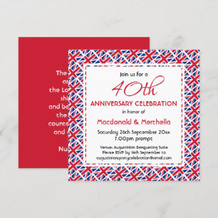 UNION JACK UK FLAG Custom Jubileum Celebration Kaart