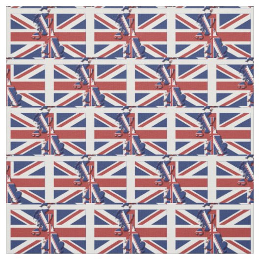 UNION JACK UK FLAG Kaart Overzicht Stof (Swatch)