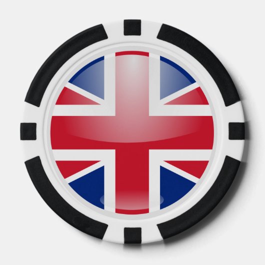Union Jack UK Flag Pokerchips (Voorkant)