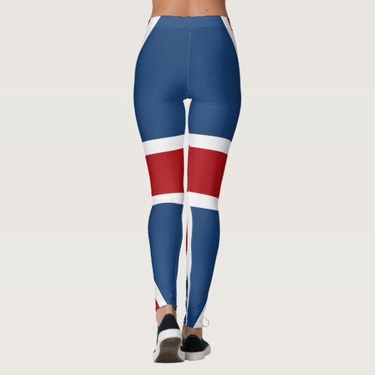 Union Jack UK Flag Red White Leggings (Achterkant)