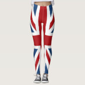 Union Jack UK Flag Red White Leggings (Voorkant)
