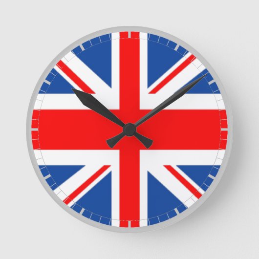 Union Jack UK Flag Ronde Klok (Voorkant)