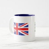 Union Jack UK Flag Tweekleurige Koffiemok (Voorkant links)