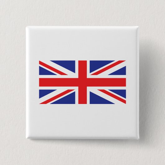 Union Jack UK Flag Vierkante Button 5,1 Cm (Voorkant)