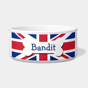 Union Jack UK gepersonaliseerd Voerbakje