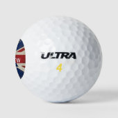Union Jack UK Monogram Persoonlijk Golfbal Golfballen (Logo)