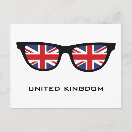 Union Jack UK Shades aangepaste tekst & kleur brie Briefkaart (Voorkant)