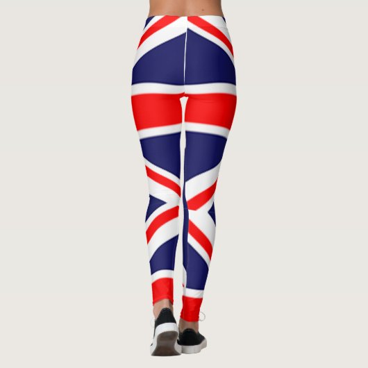 Union Jack UK Vlag Rood Wit Blauw Ontwerp Kleurrij Leggings (Achterkant)