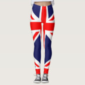 Union Jack UK Vlag Rood Wit Blauw Ontwerp Kleurrij Leggings (Voorkant)