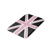 Union Jack UK Vlag roze en zwart Badmat (Gekanteld)