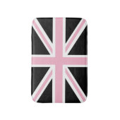 Union Jack UK Vlag roze en zwart Badmat (Voorkant Verticaal)