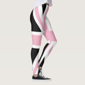 Union Jack UK Vlag roze en zwart Leggings (Rechts)