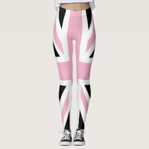 Union Jack UK Vlag roze en zwart Leggings